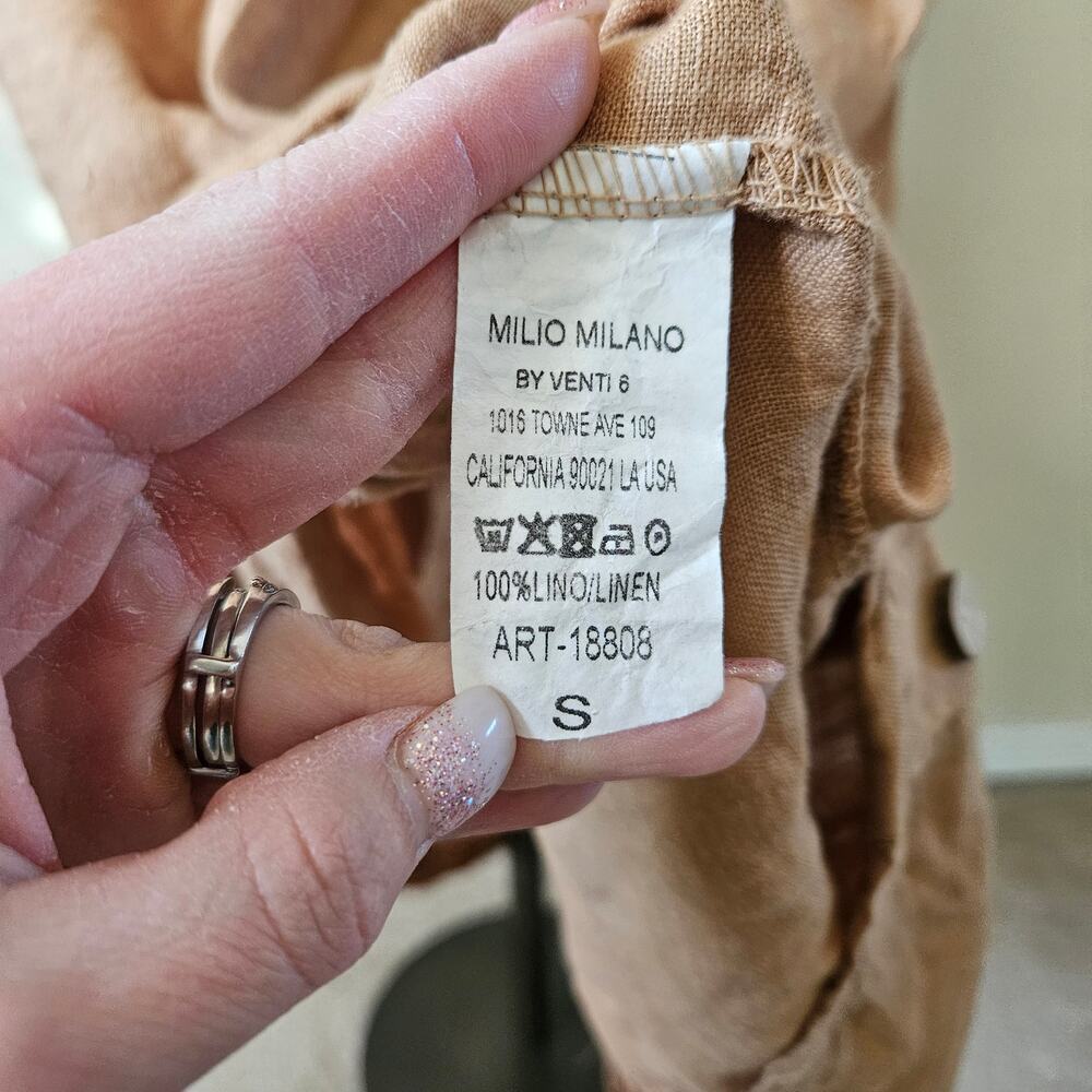 MILIO MILANO SLEEVE SIDE BUTTON DETAIL LINEN DRESS Small - Picture 8 of 11